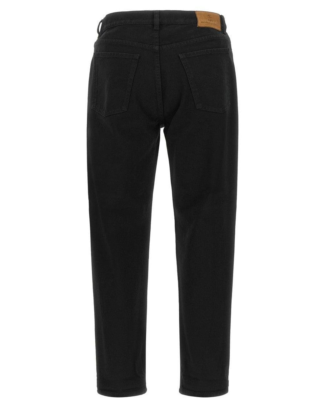 Brunello Cucinelli Black Straight Leg Jeans for men