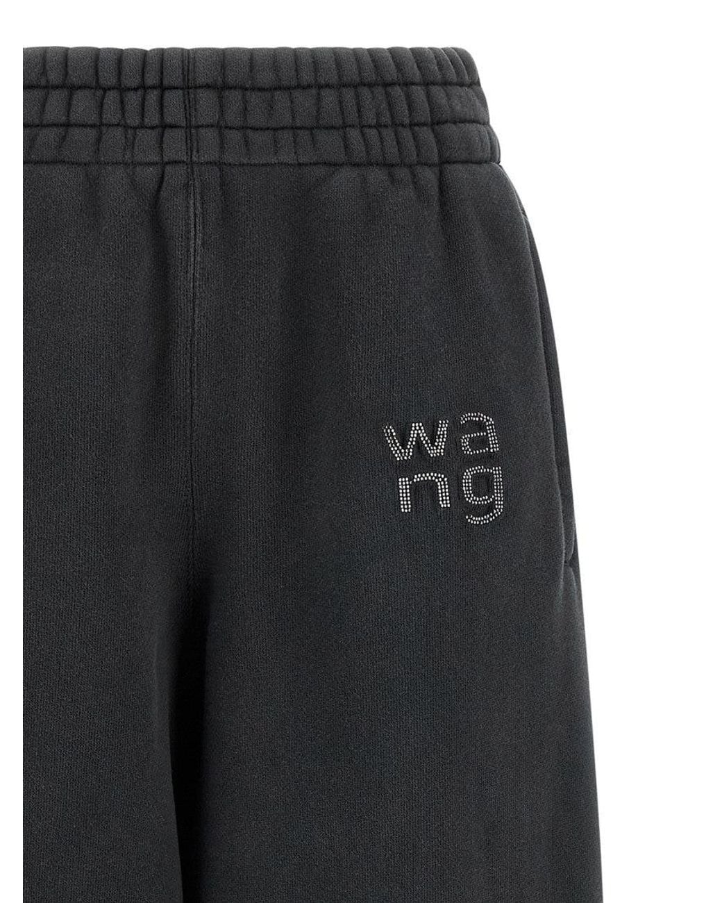 Alexander Wang Black 'Hotfix Logo' Joggers