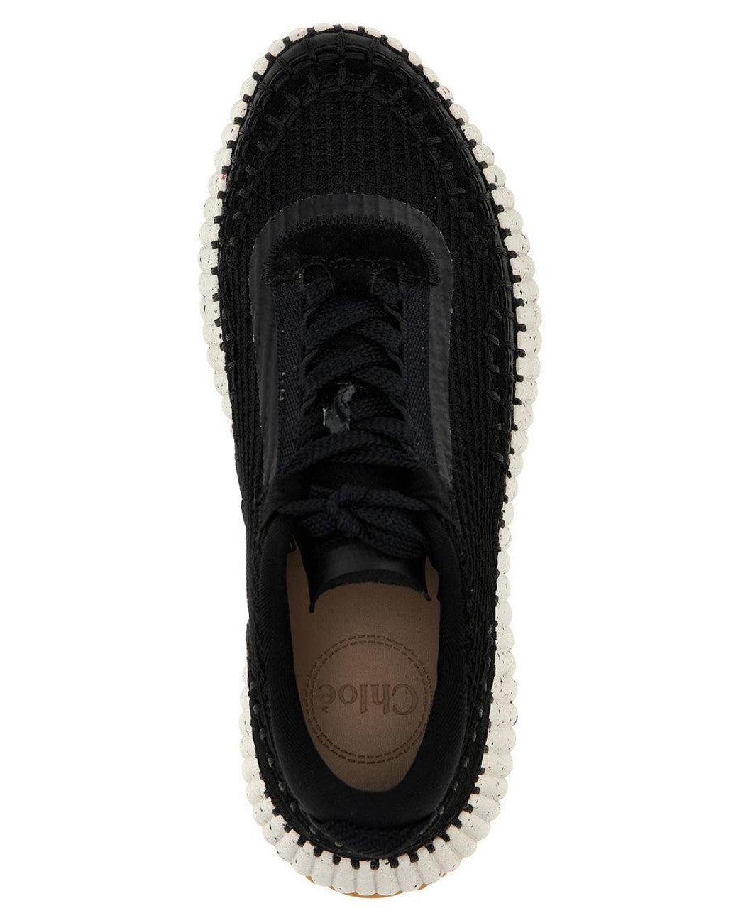 Chloé Black Lace Up Sneakers