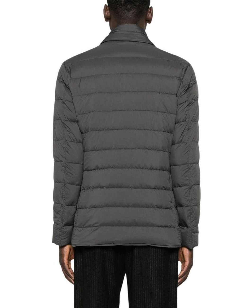 Herno Gray Dark Quilted Jacket for men