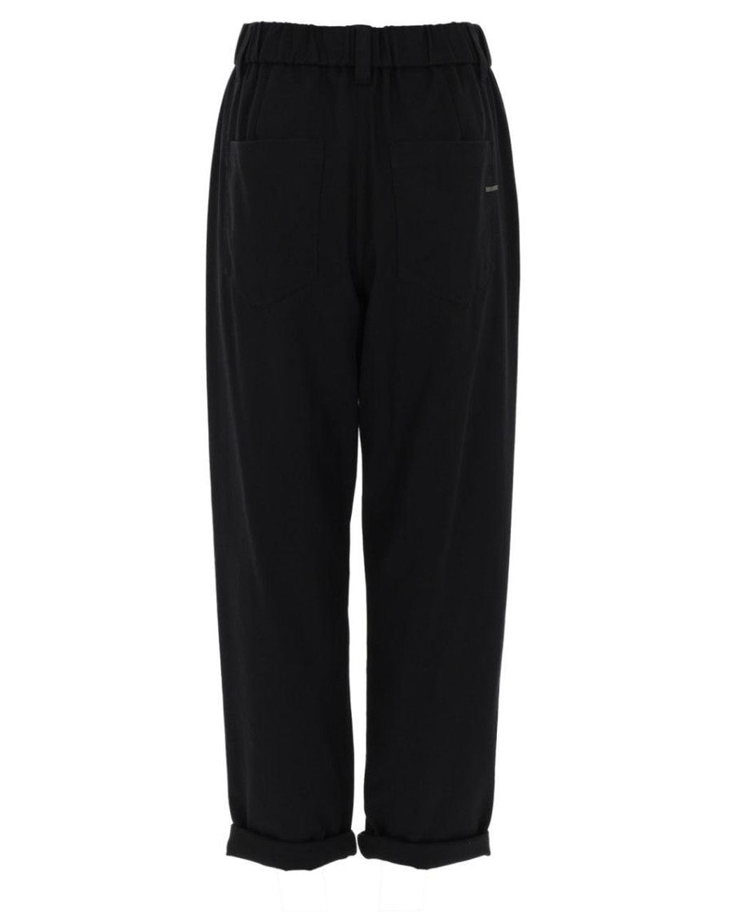 Brunello Cucinelli Black Carrot Pleated Pant