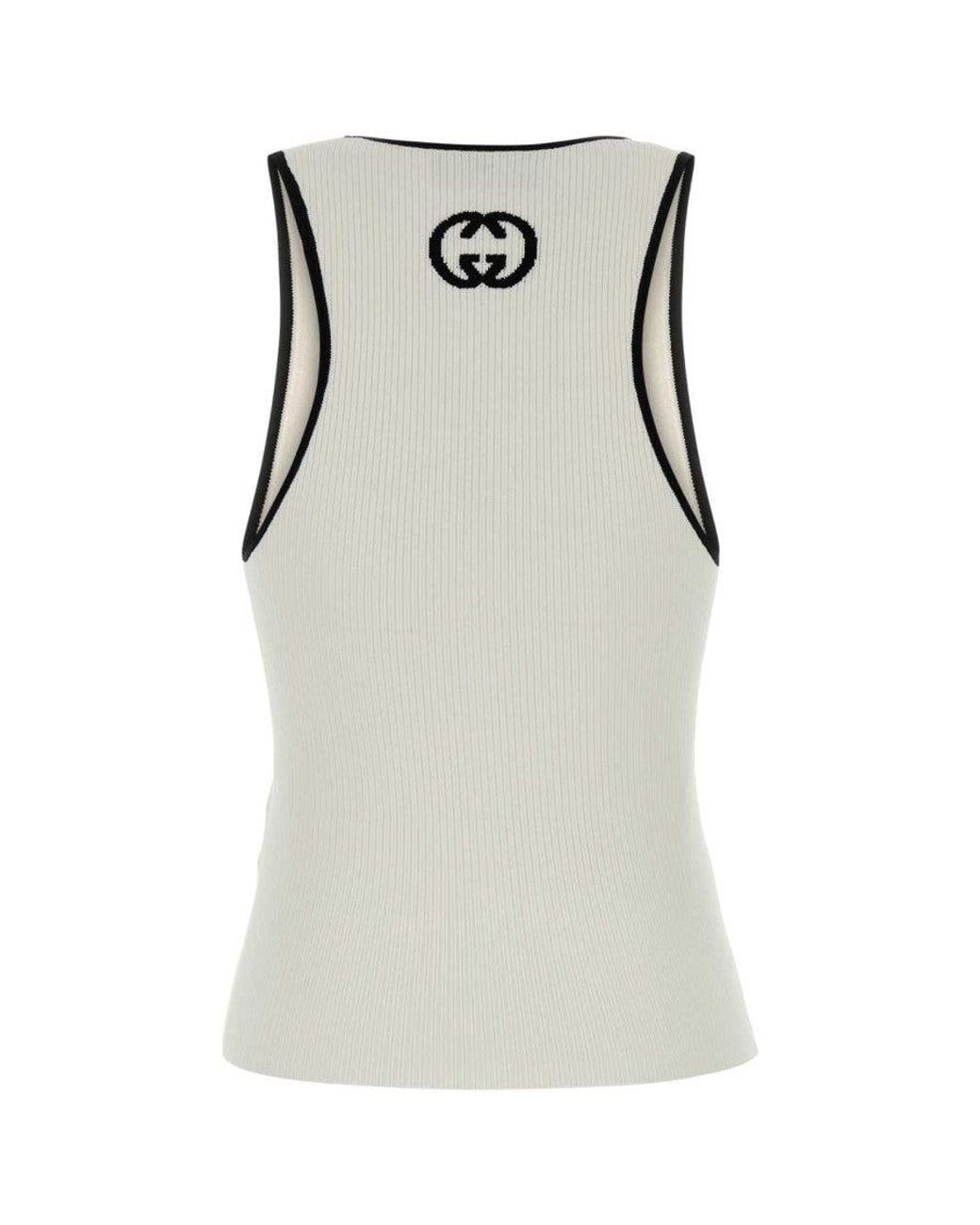Gucci Gray Scoop Neck Top