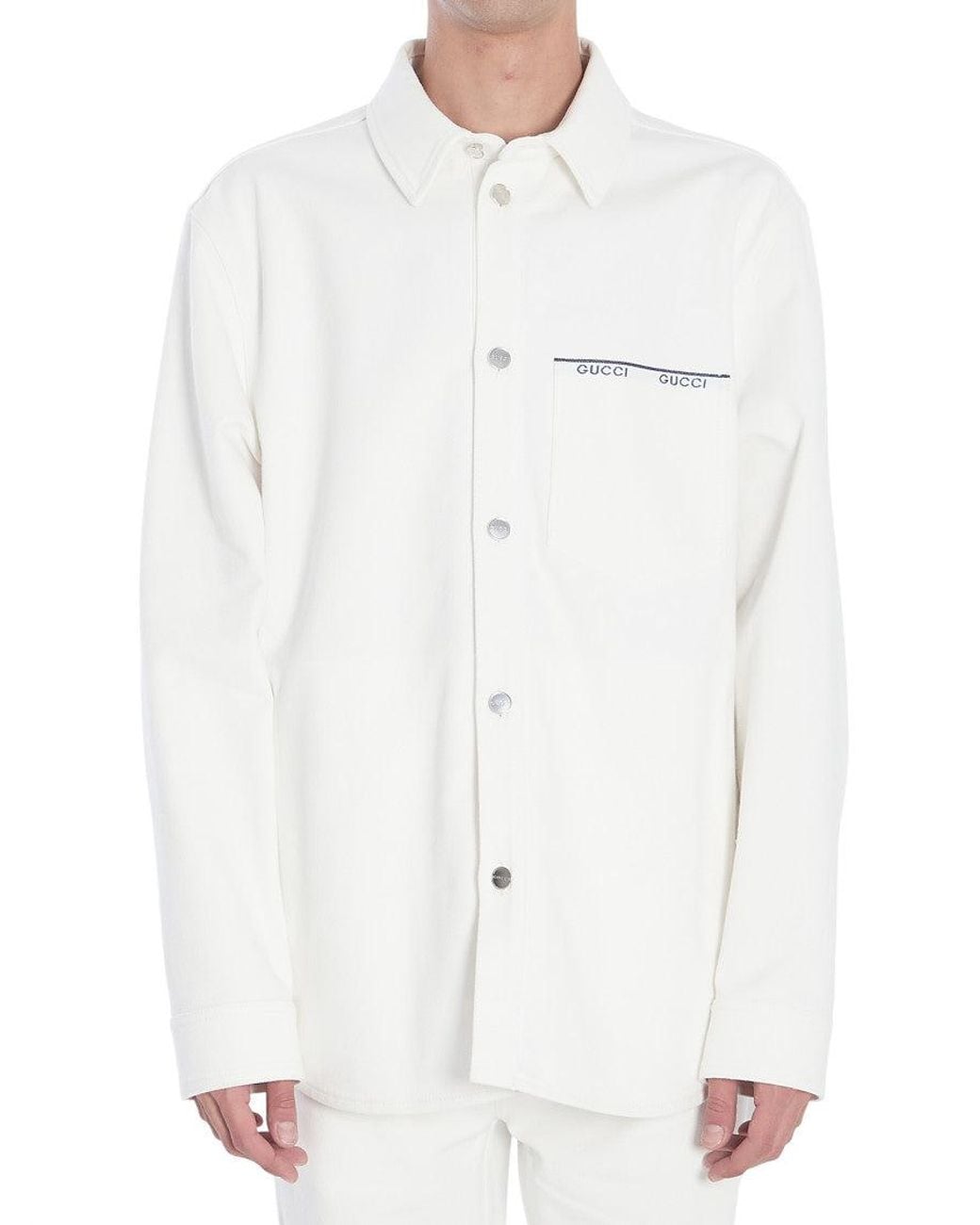 Gucci White Relaxed Logo Shirt for men