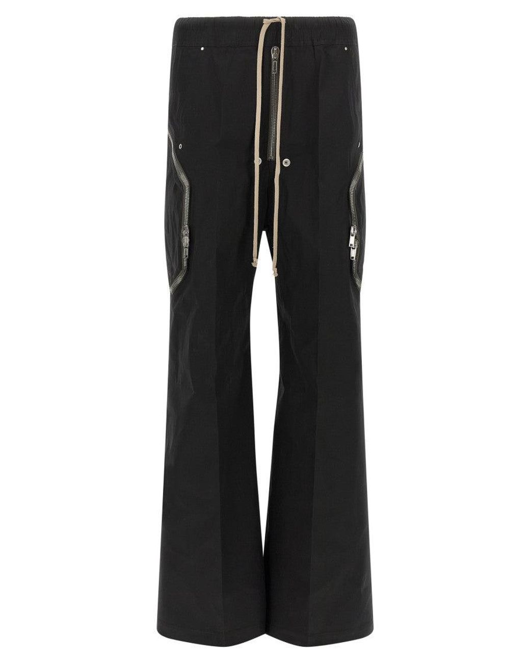 Rick Owens Black Loose Drawstring Pants for men