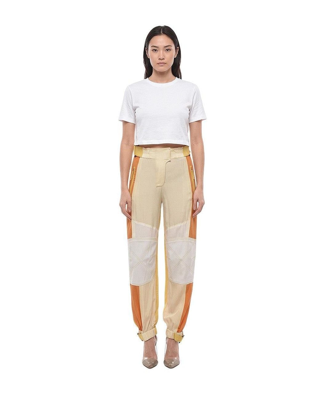 Stella McCartney White Relaxed Flat Front Pants