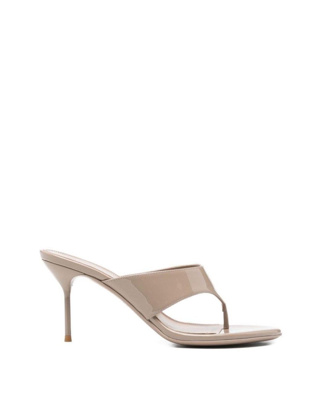 Paris Texas White Taupe Slip-On Heels