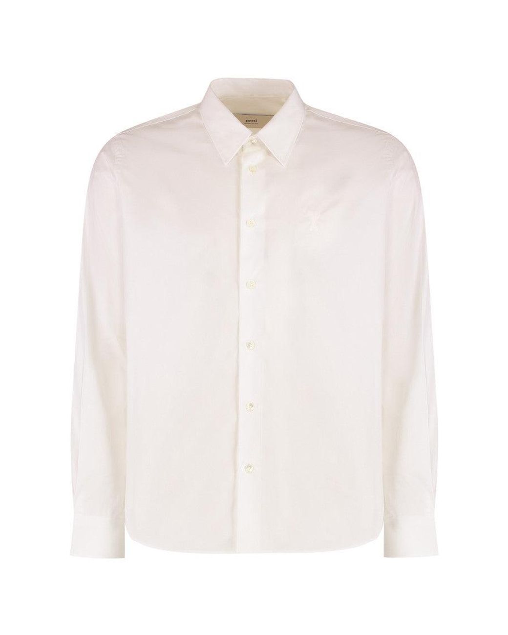 AMI White Regular Logo Shirt for men
