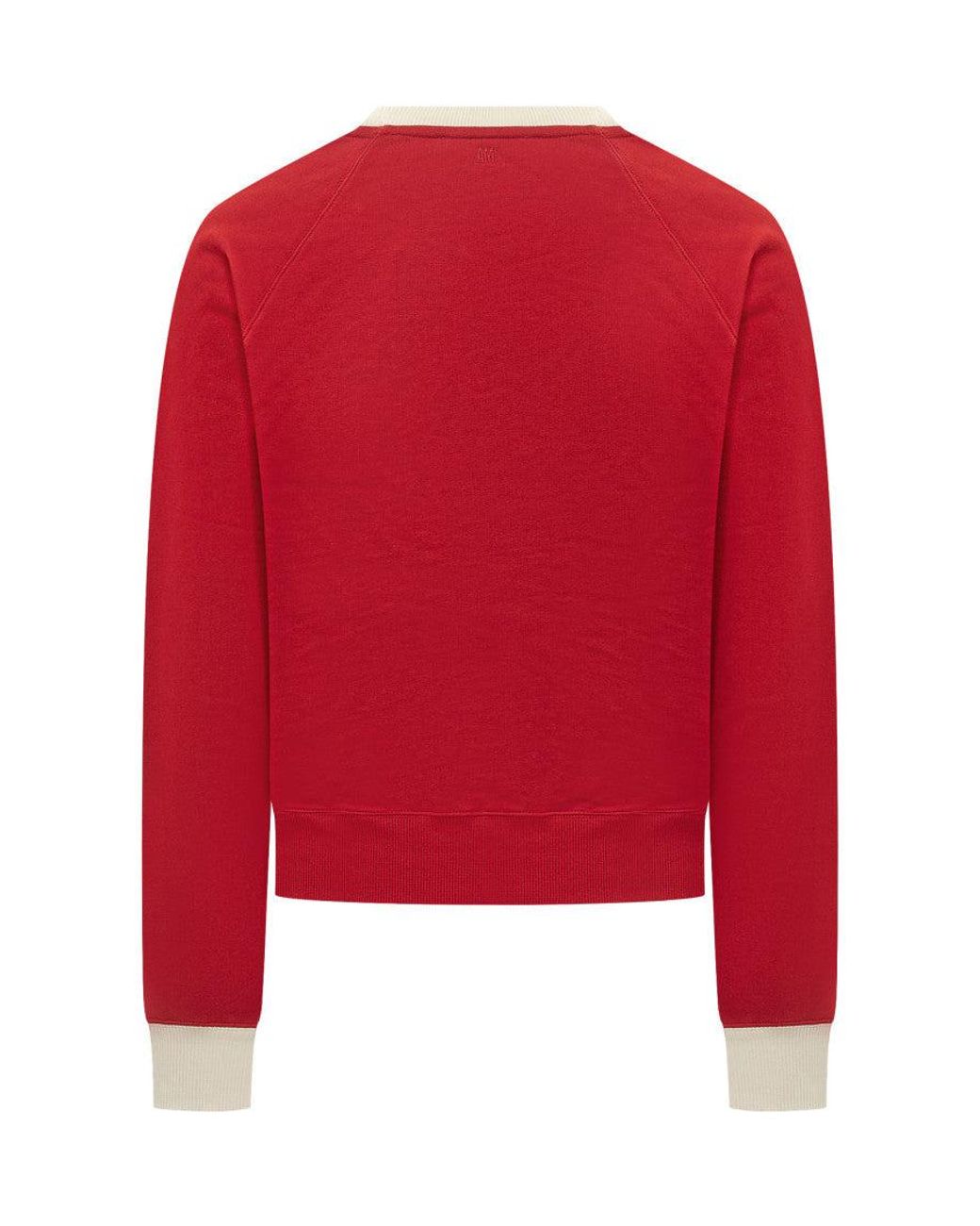 AMI Red Crew Neck Sweatshirt for men
