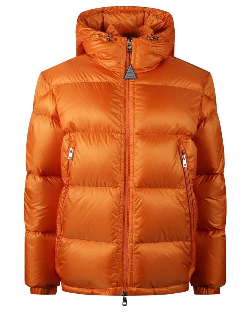 Moncler Orange Quilted Hood Jacket for men
