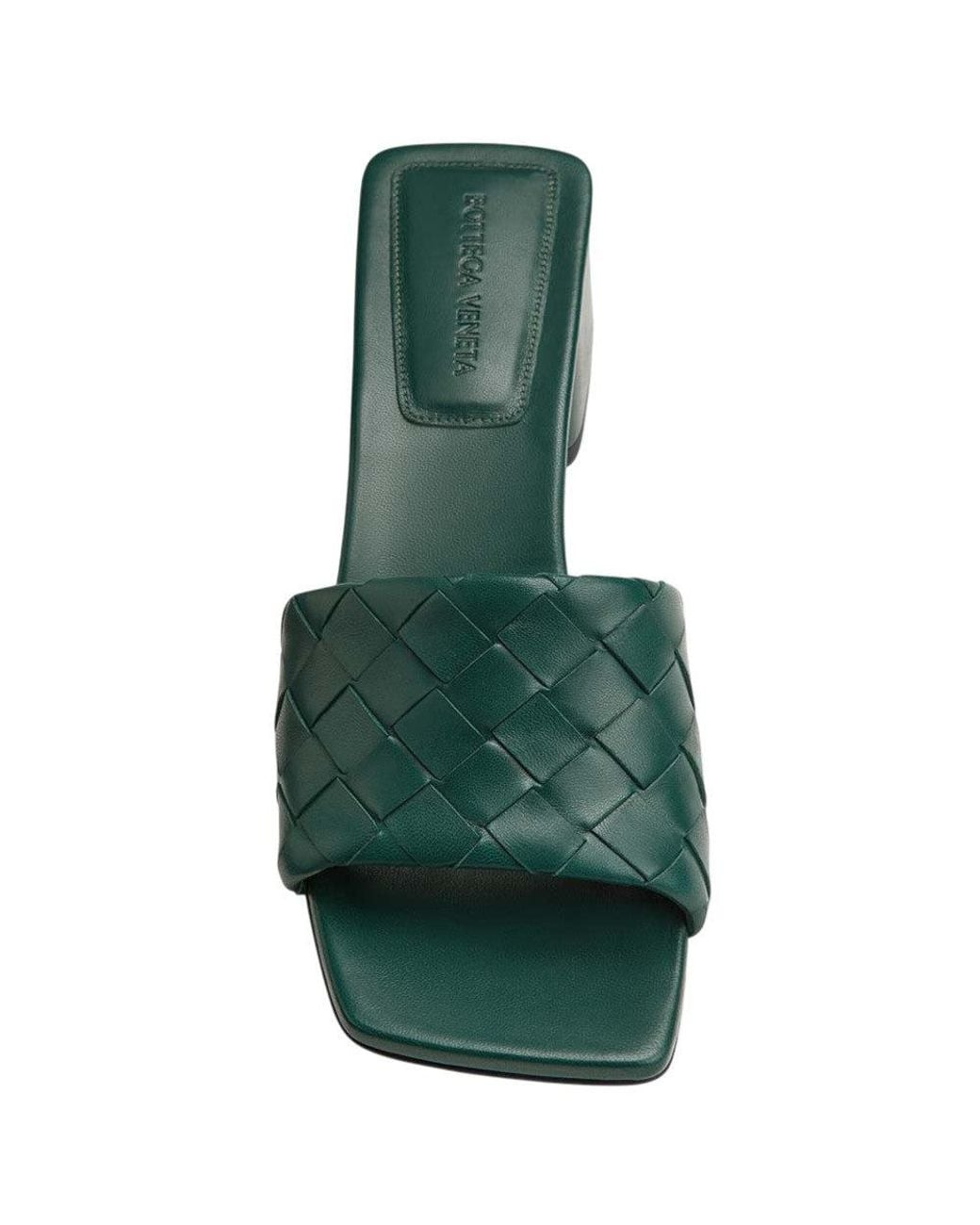 Bottega Veneta Green Woven Heels