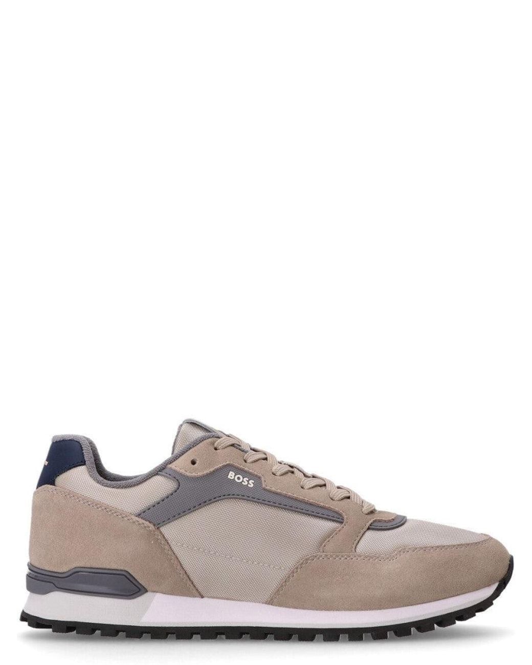 Boss Brown Lace-Up Sneakers for men