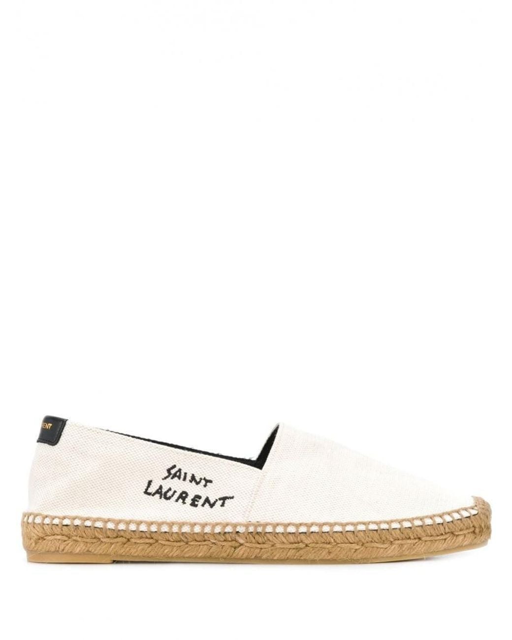 Saint Laurent White Signature Canvas Espadrilles