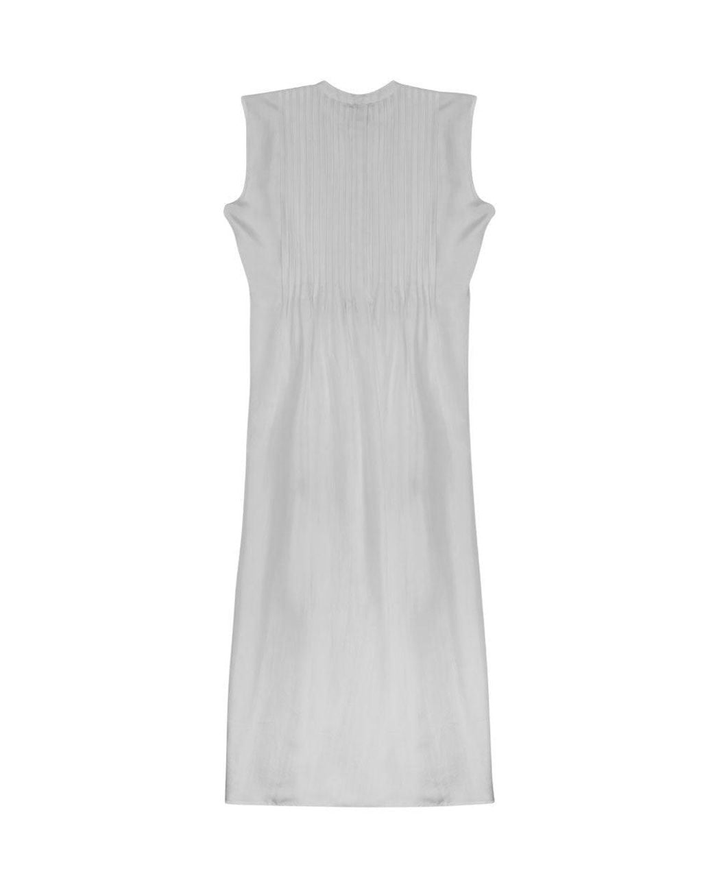 P.A.R.O.S.H. Gray Off Crew Neck Midi Dress