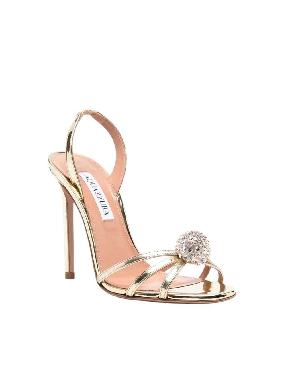 Aquazzura Metallic Embellished Crystal Heels