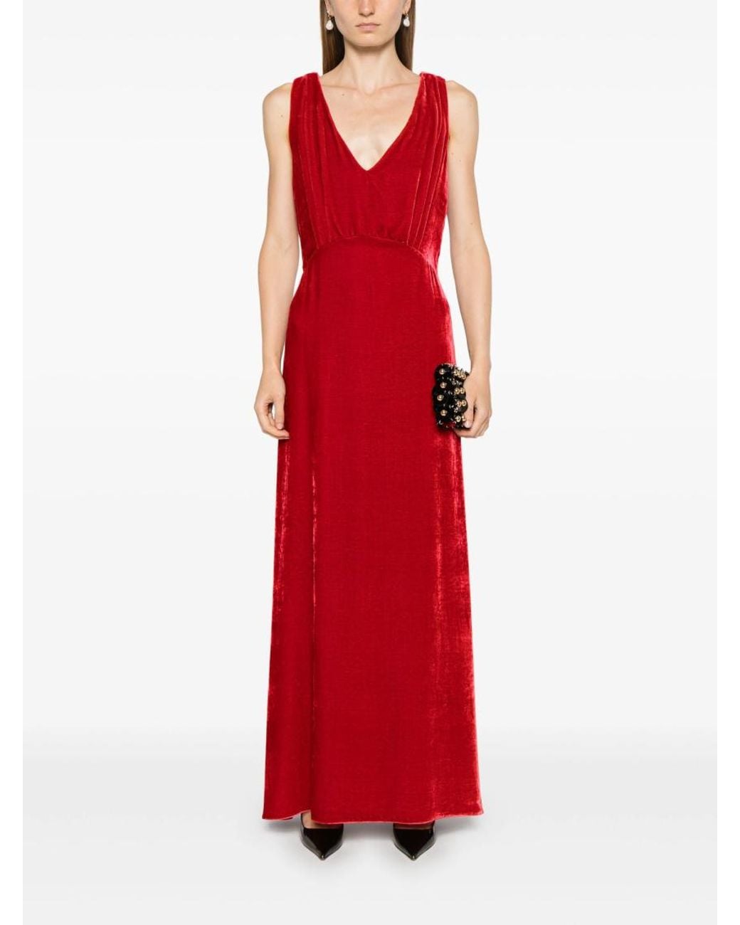 P.A.R.O.S.H. Red Relur Maxi Dress