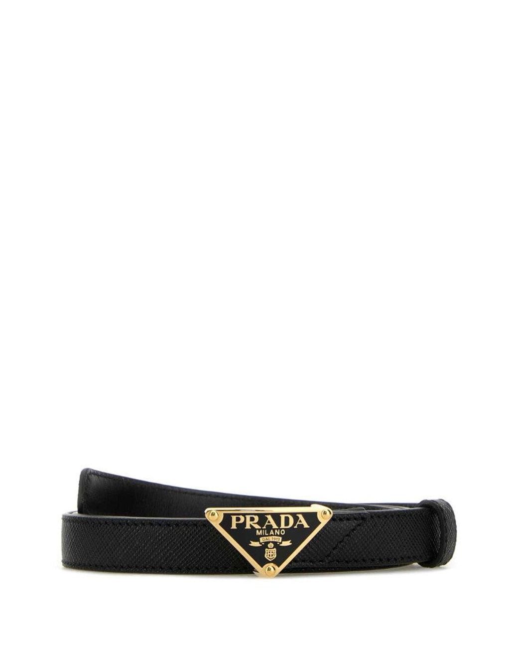Prada Black Logo Buckle Belt