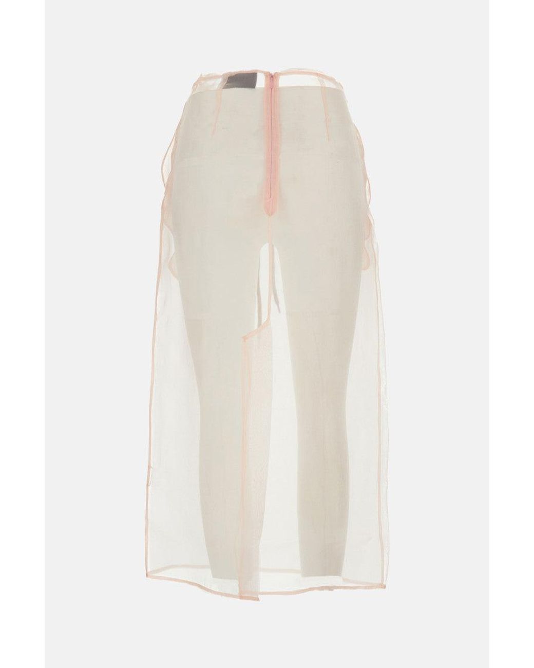 Simone Rocha White Sheer Column Midi Skirt