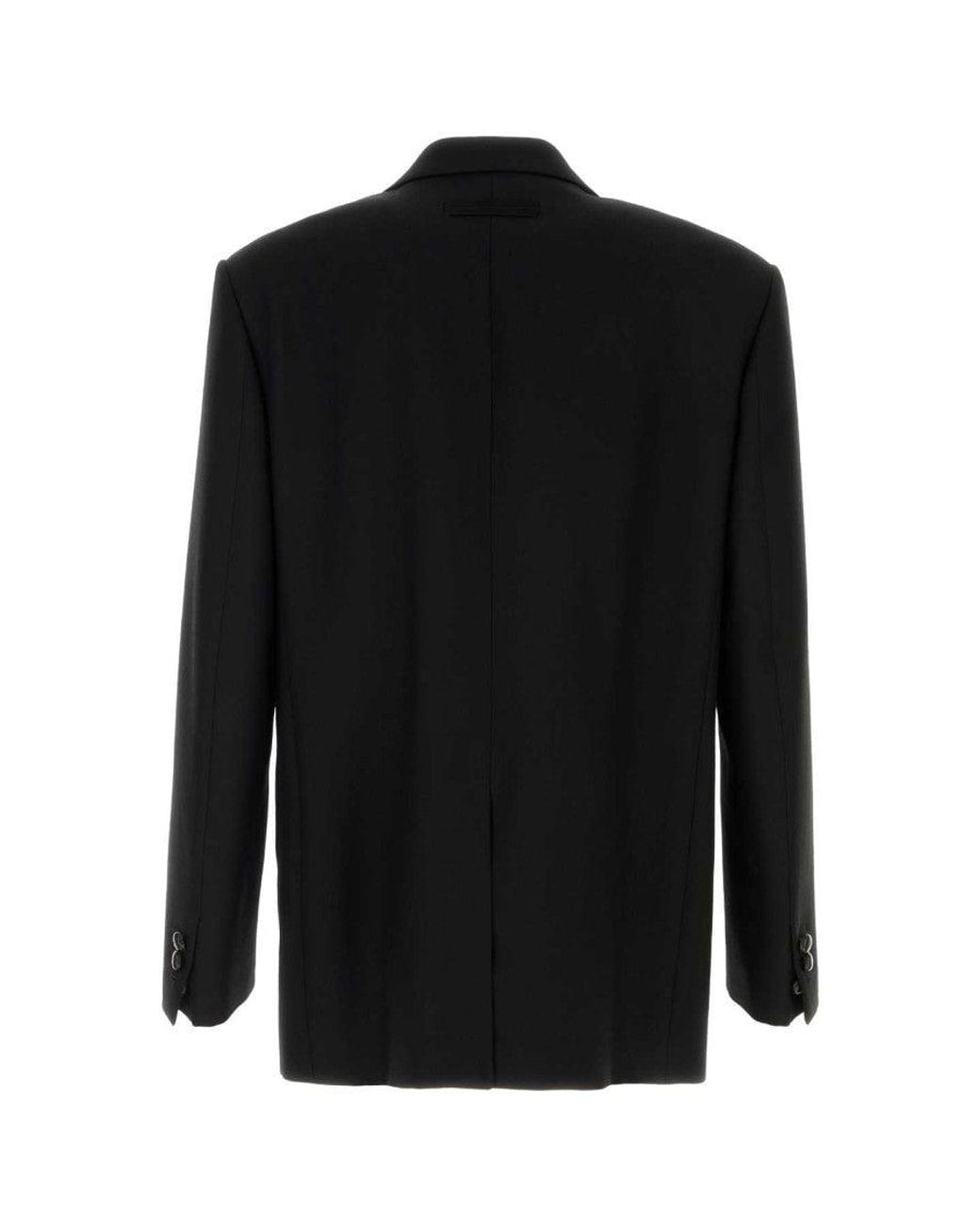 Zegna Black Peaked Lapel Blazer for men
