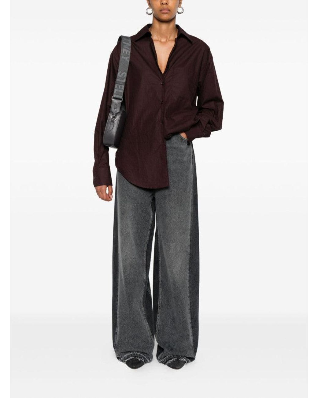 Stella McCartney Gray Cotton Blend Wide-Leg Trousers