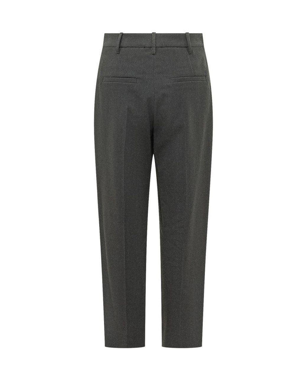 Brunello Cucinelli Gray Tailored Flat Front Pants