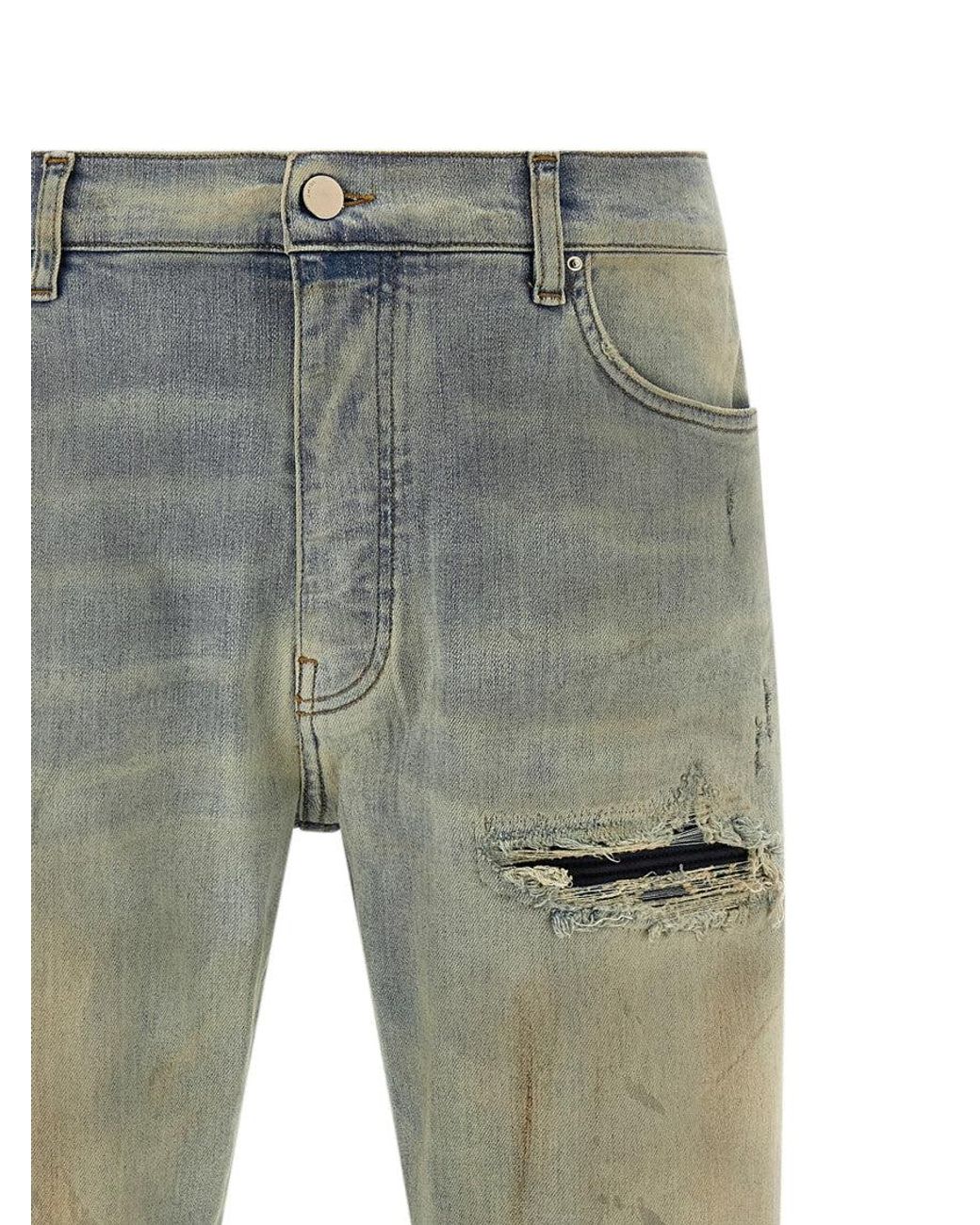 Amiri Gray 'Suede Mx1' Jeans for men