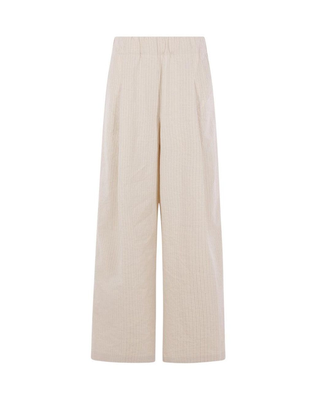 Dries Van Noten White Relaxed Elasticated Pants