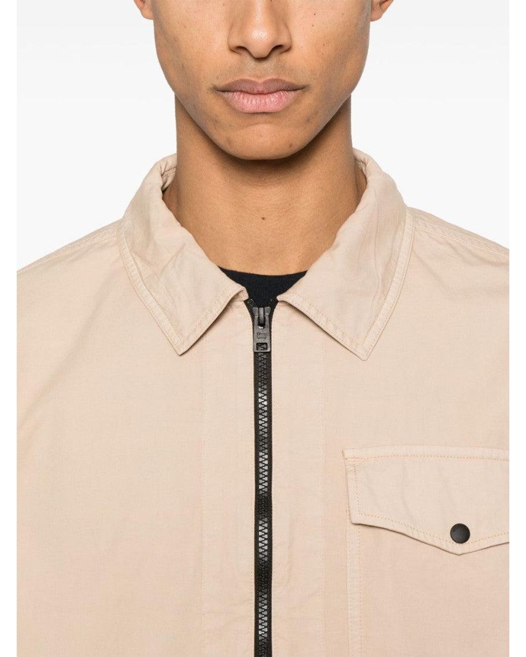 Woolrich Natural Gabardine-Weave Overshirt for men