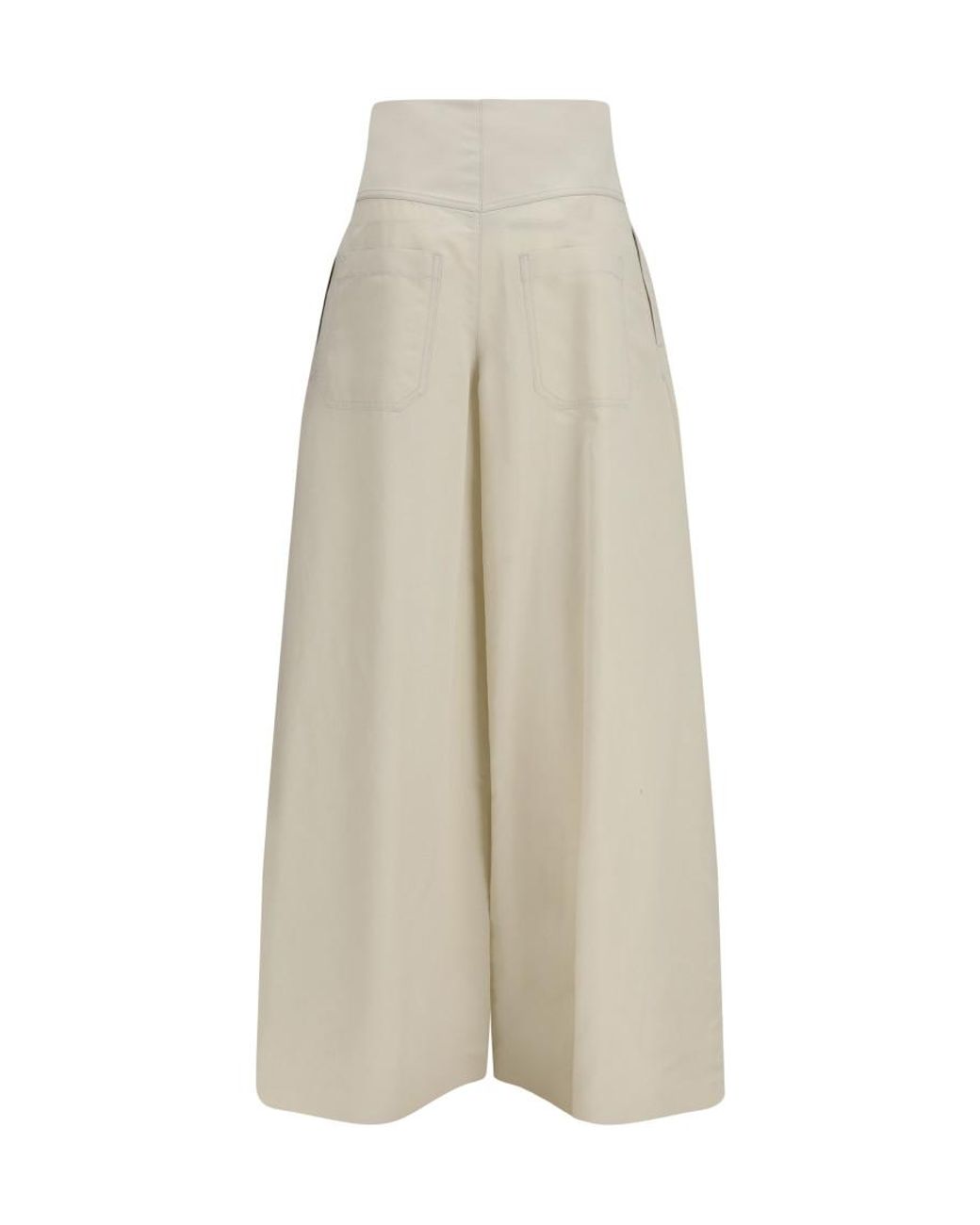 Brunello Cucinelli White Flared Pleated Pants