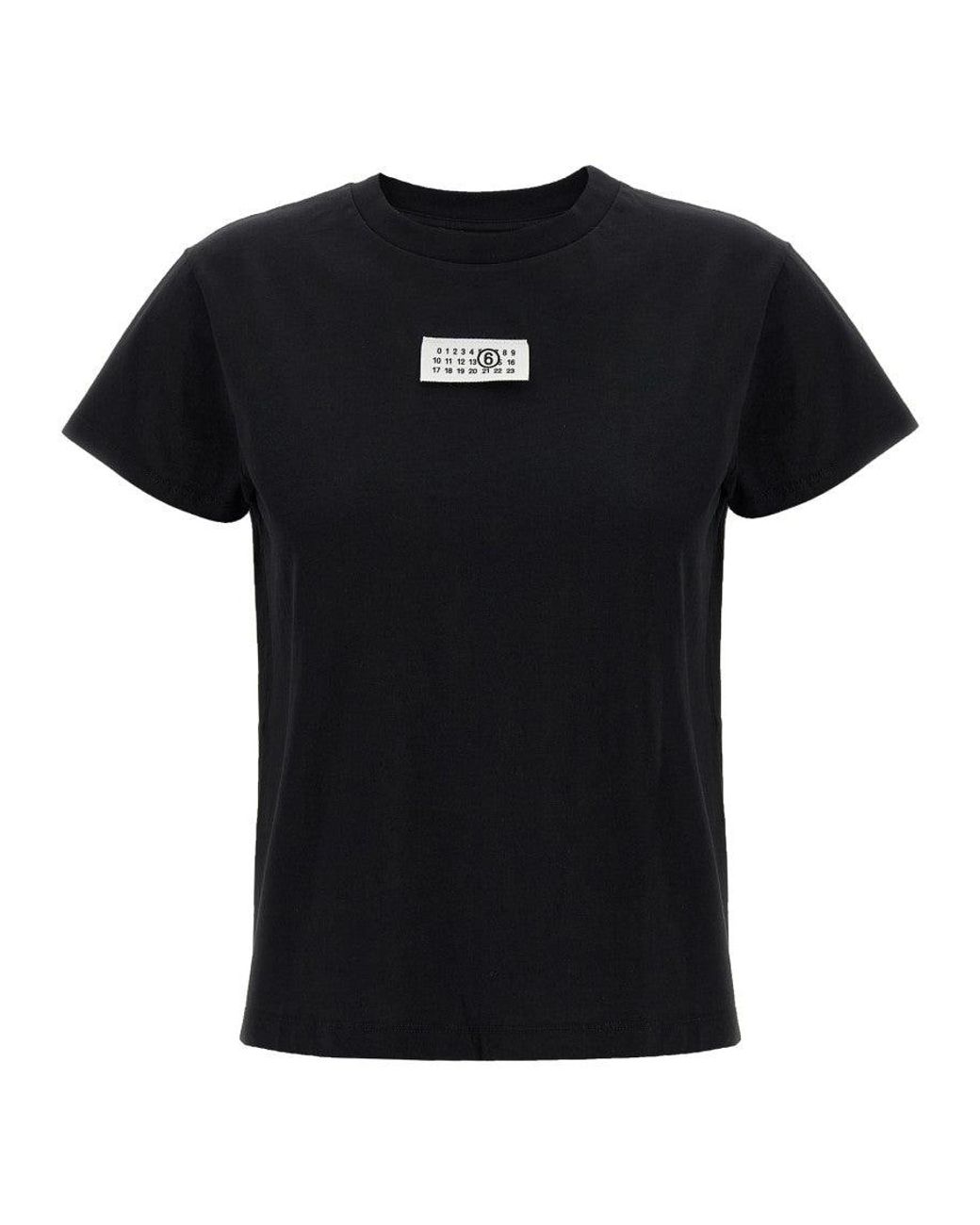 MM6 by Maison Margiela Black Cotton T-Shirt