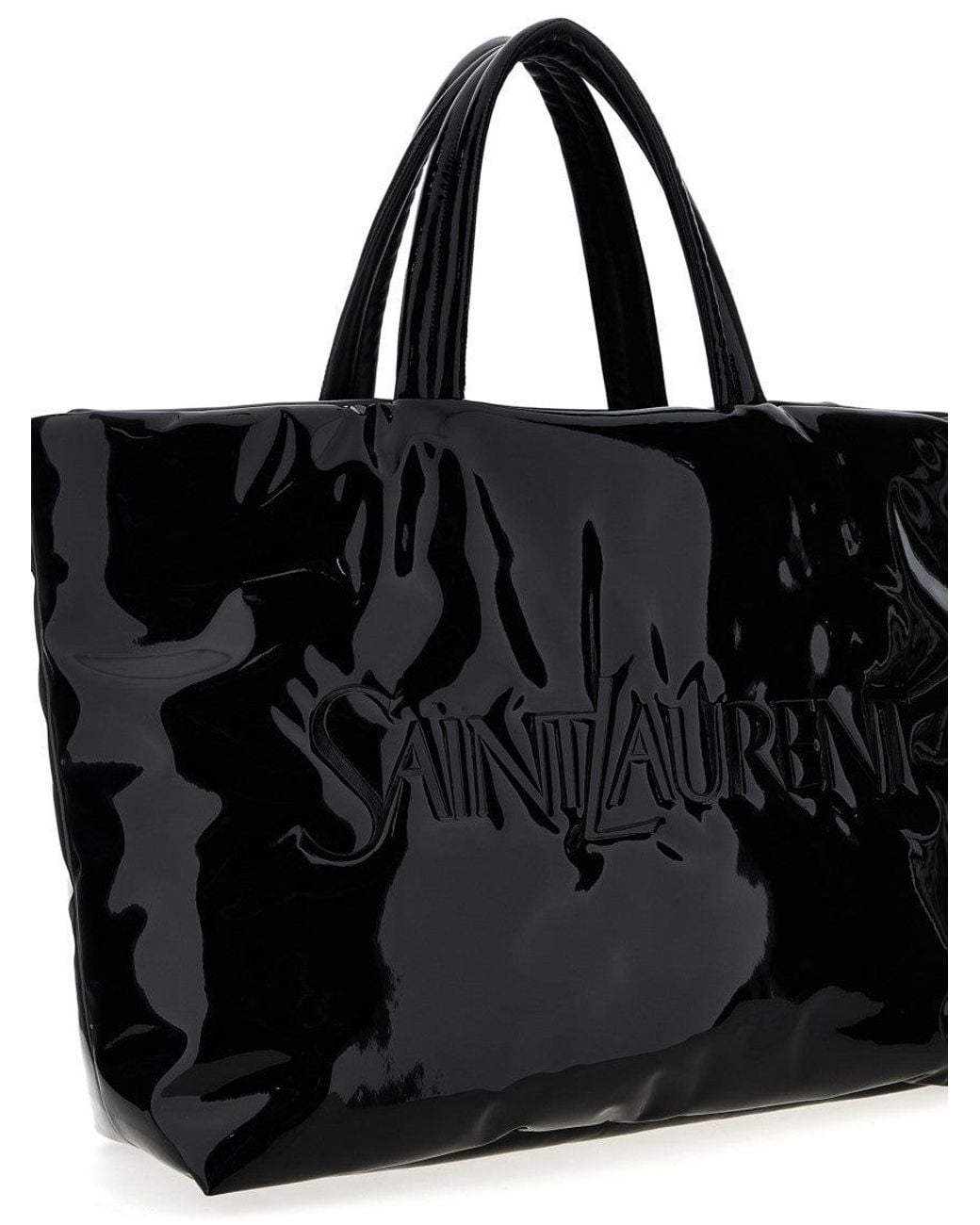 Saint Laurent Black Logo-Debossed Tote Bag for men