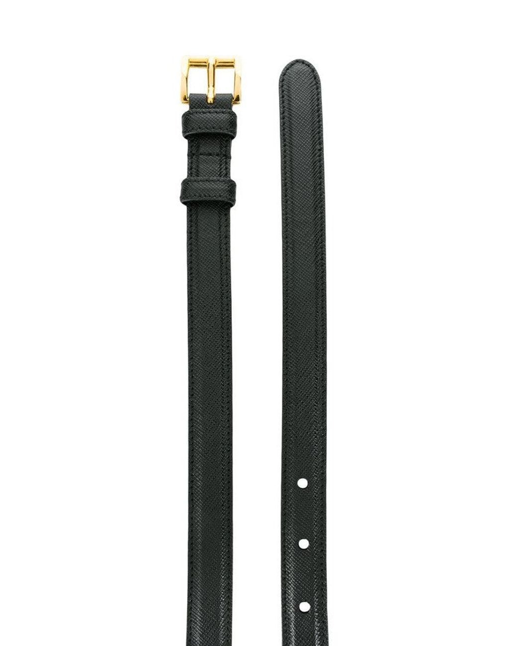Prada Black Logo Buckle Belt
