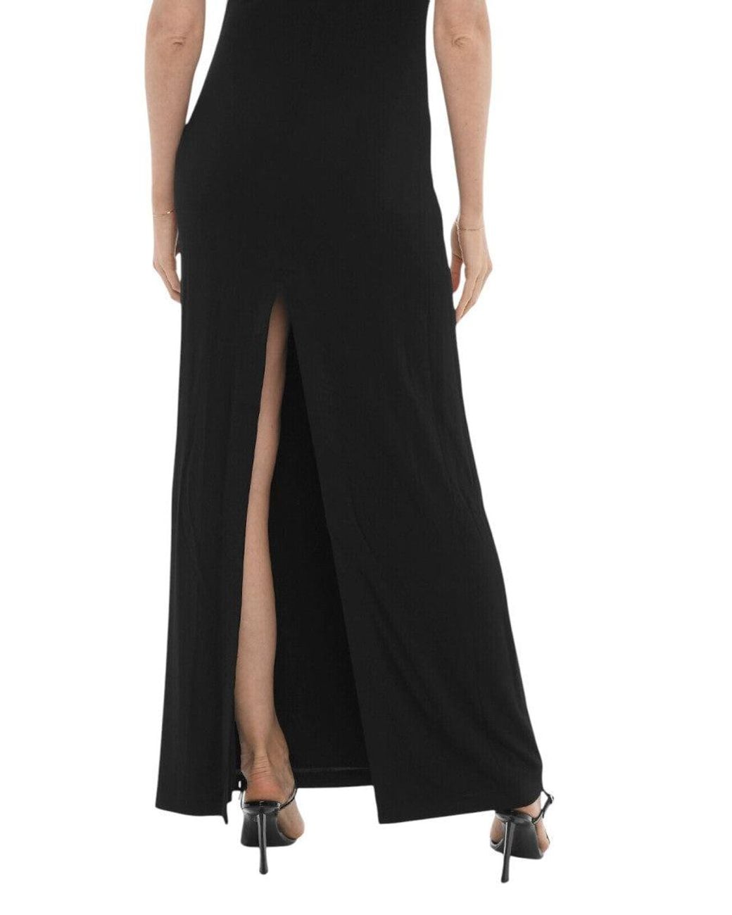 Ambush Black Solid V Neck Maxi Dress