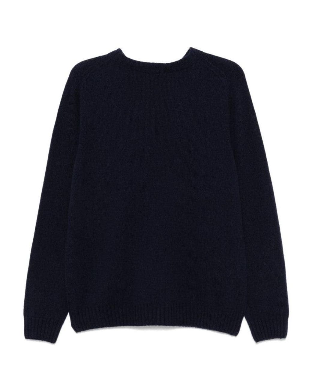 John Smedley Blue Crewneck Wool Sweater for men