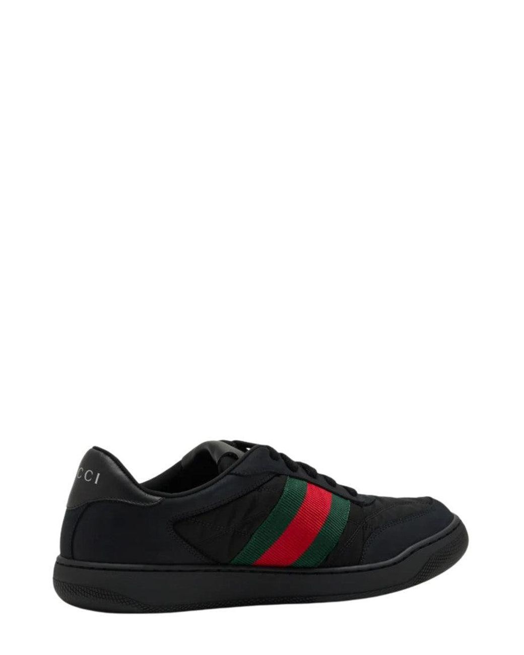 Gucci Black Stripes Screener Sneakers for men