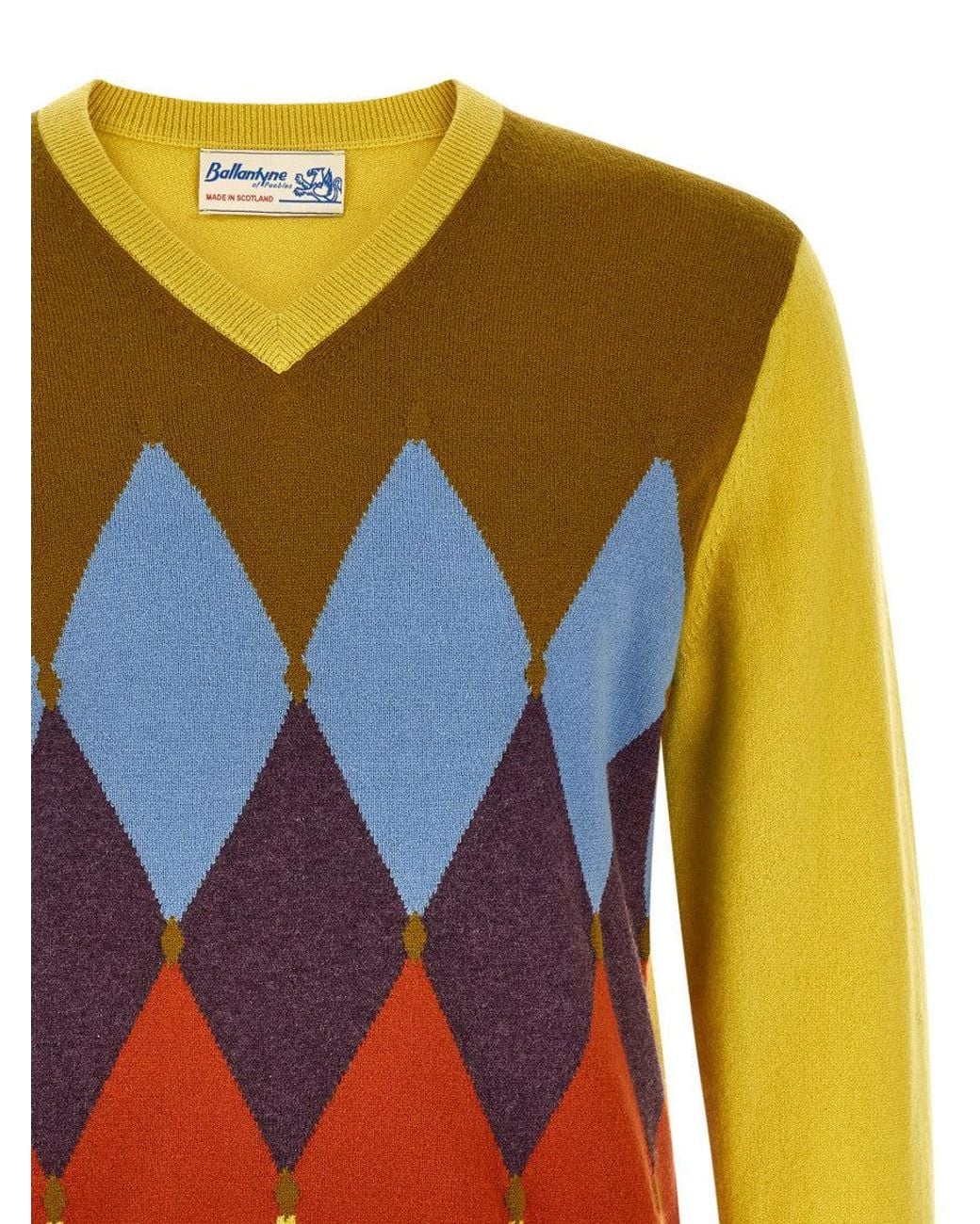 Ballantyne Blue V Neck Sweater for men