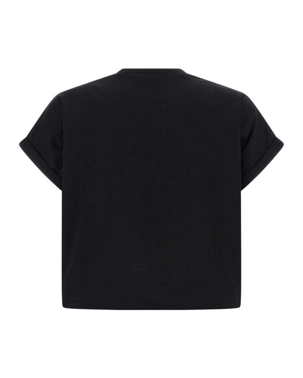 Balmain Black Cropped T-Shirt