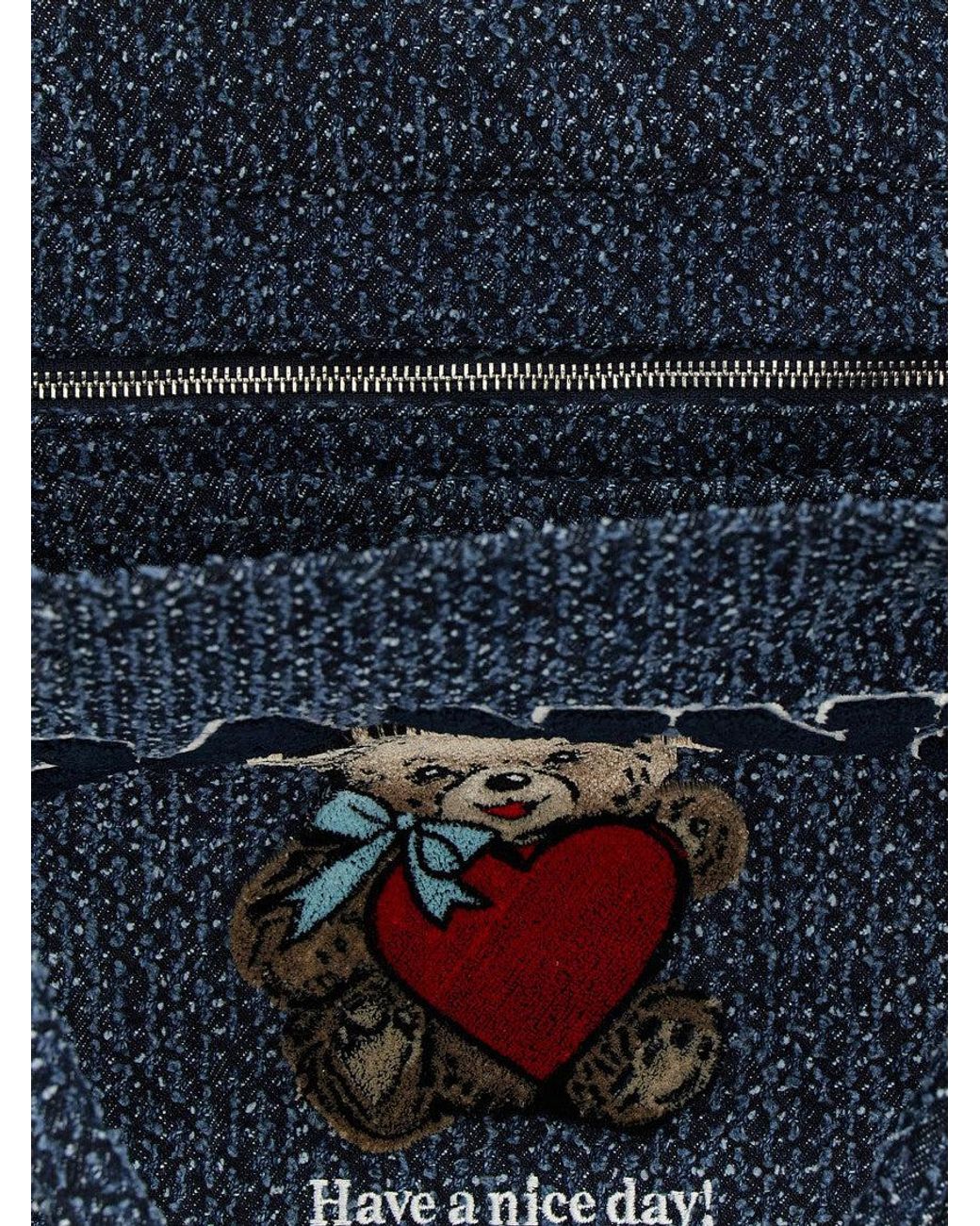 Ganni Blue Bear Medium Tote