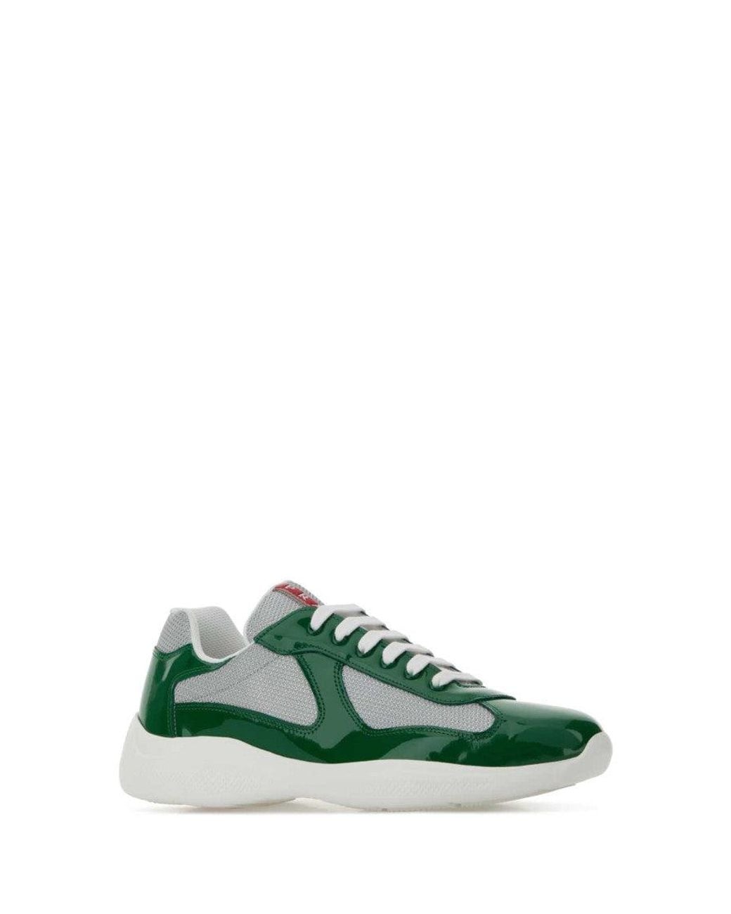 Prada Green Multi Color Color Block Sneakers for men