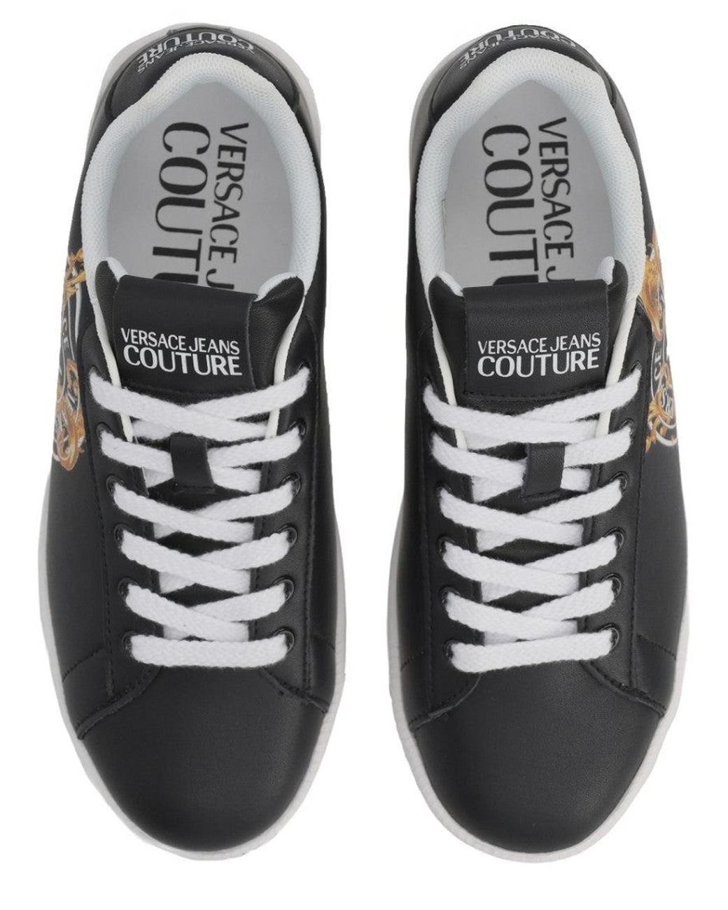 Versace Jeans Couture Black Graphic Wave Sneakers
