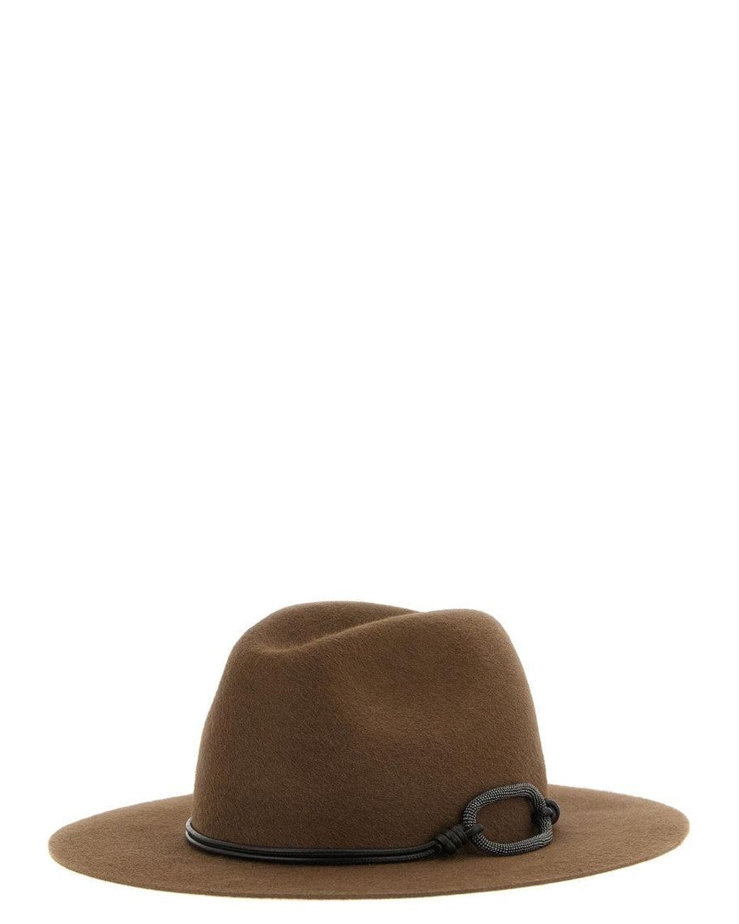 Brunello Cucinelli Brown 'Monile' Hat