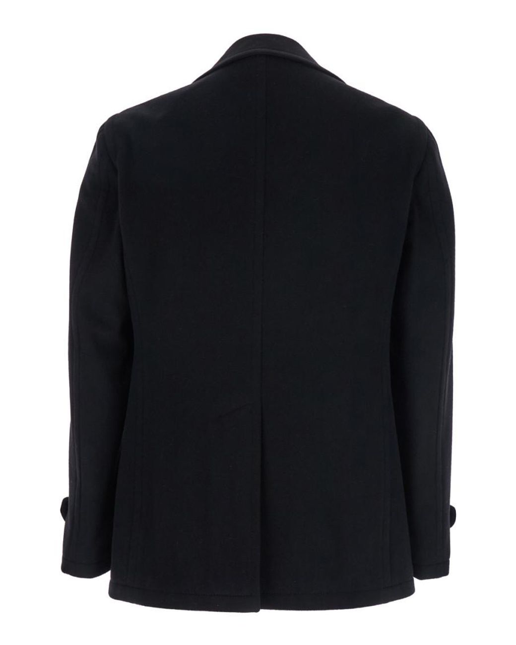Tagliatore Blue Double-Breasted Coat With Wide Notched Revers for men
