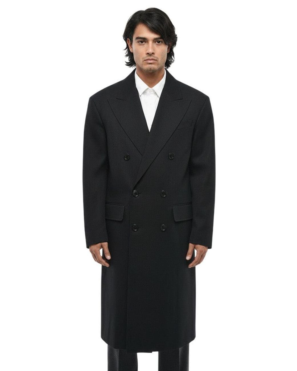 DSquared² Black Double Breasted Coat for men