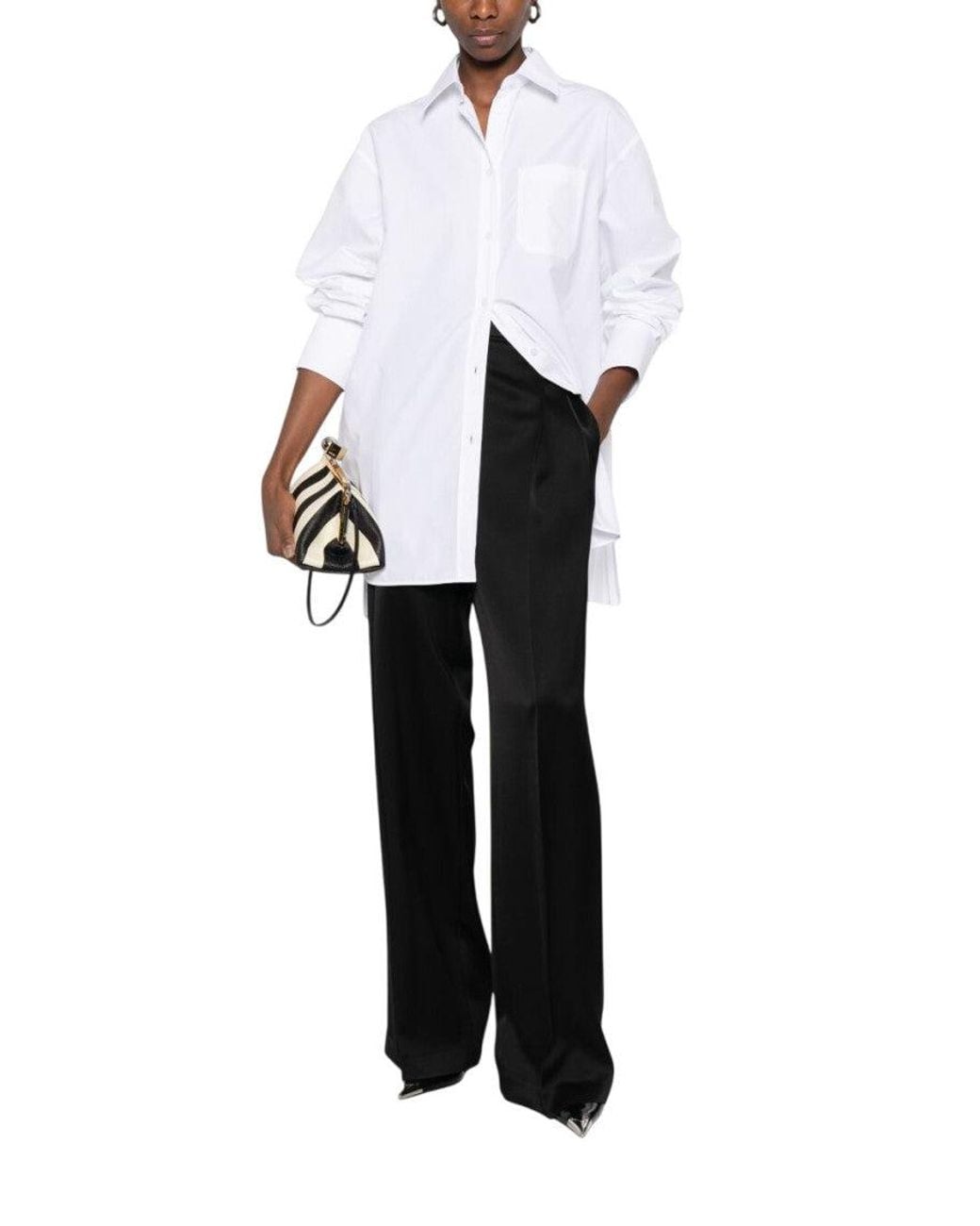 Sportmax White Oversized Solid Shirt