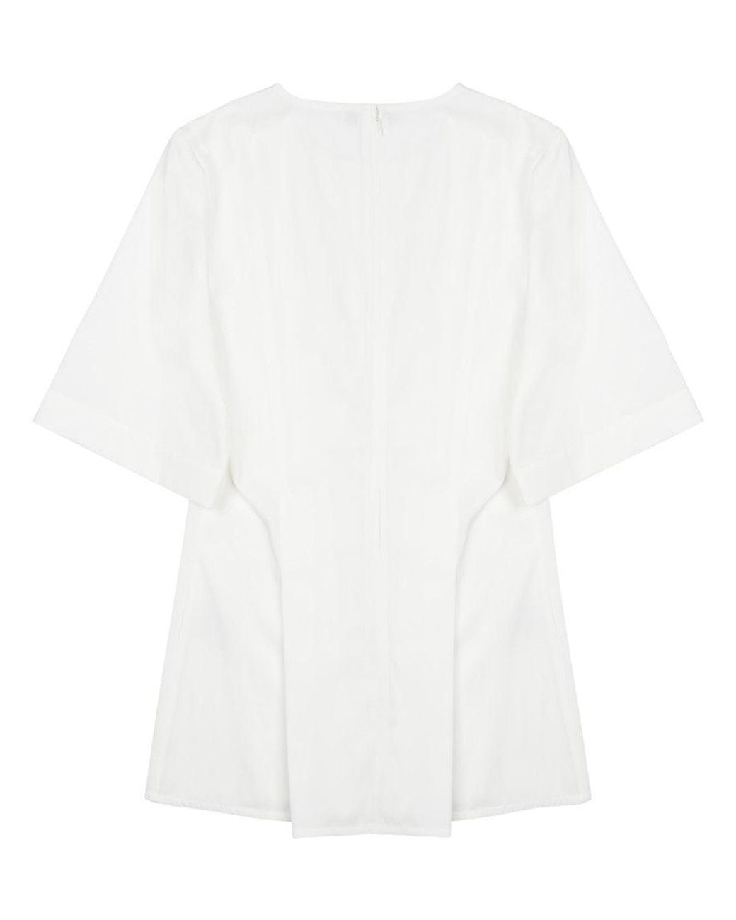 Totême  White Pleated V Neck Top