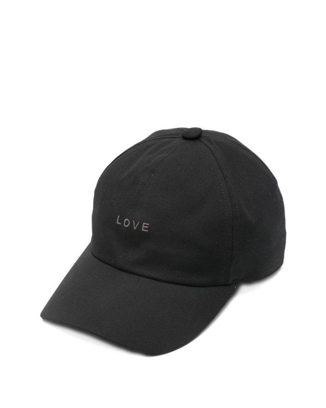 Rick Owens Black Love Embroidered Baseball Hat