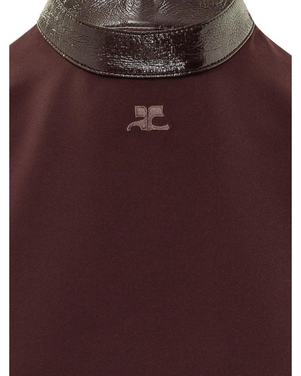 Courreges Red Mock Collar Top