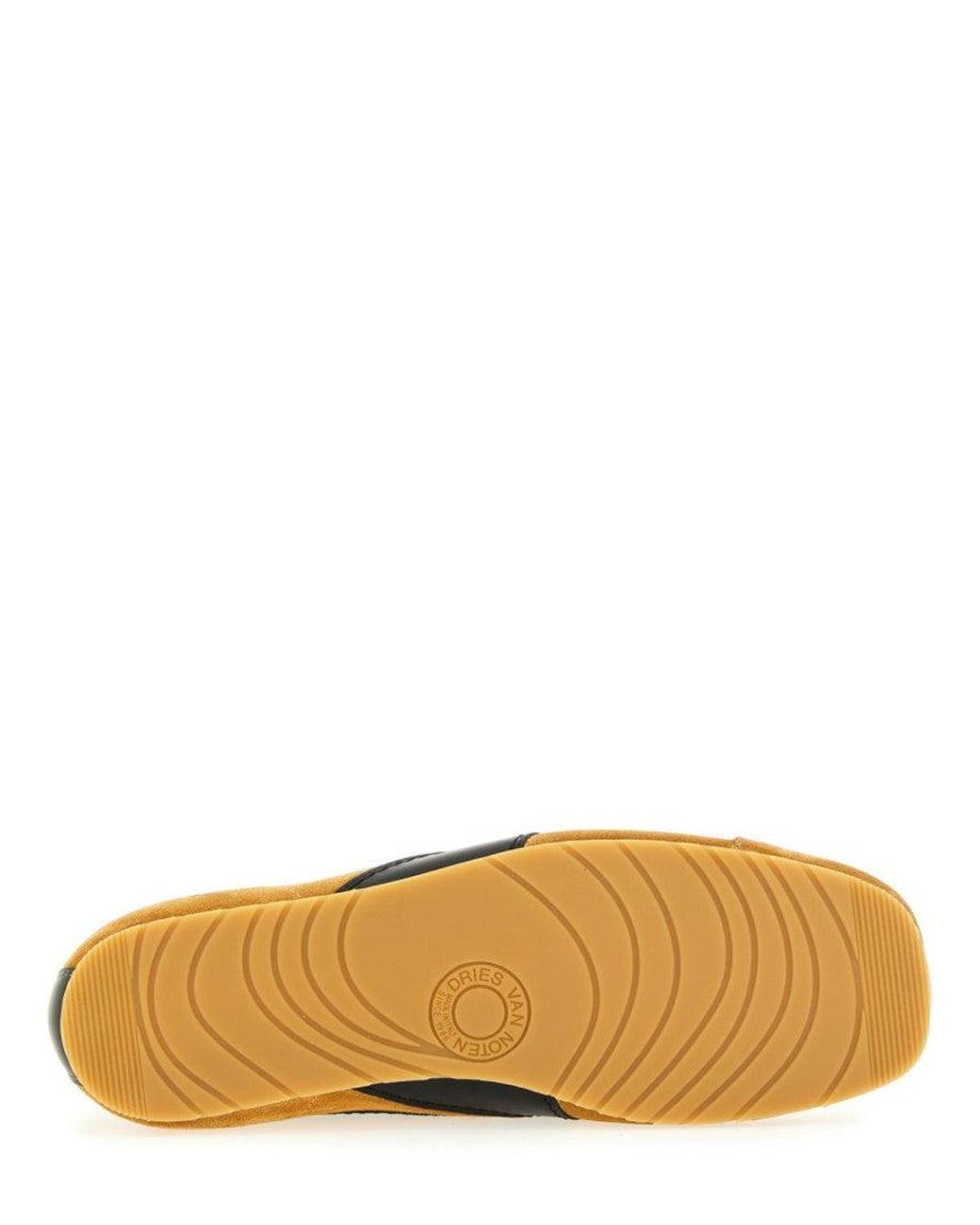 Dries Van Noten Brown Color Block Suede Sneakers for men