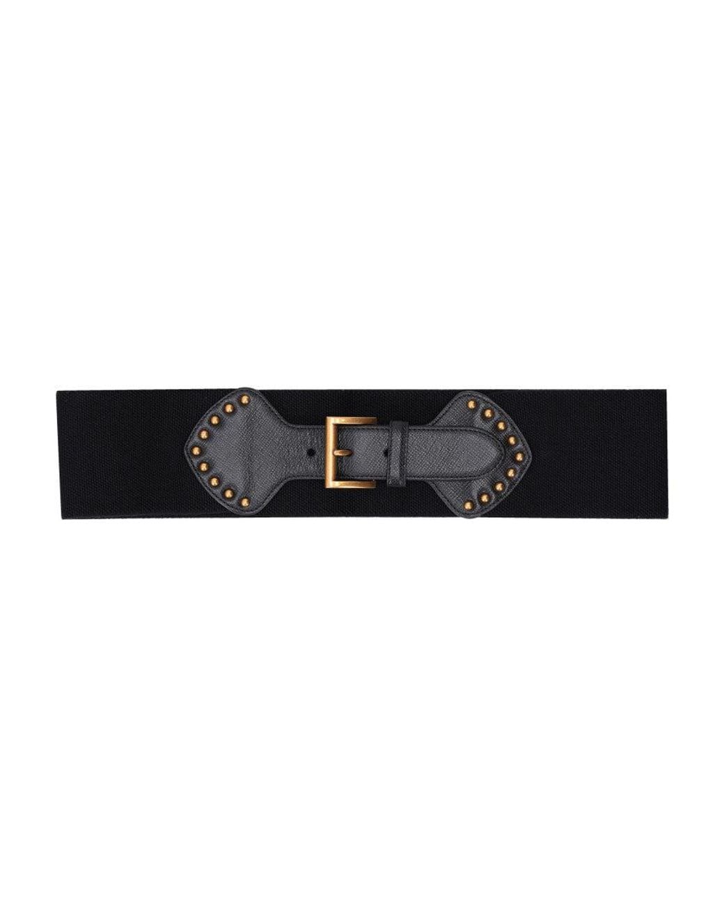 Prada Black Solid Embellished Belt