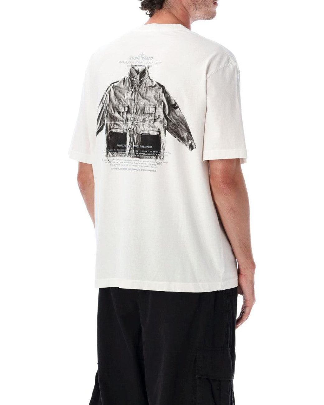 Stone Island White Crew Neck T-Shirt for men