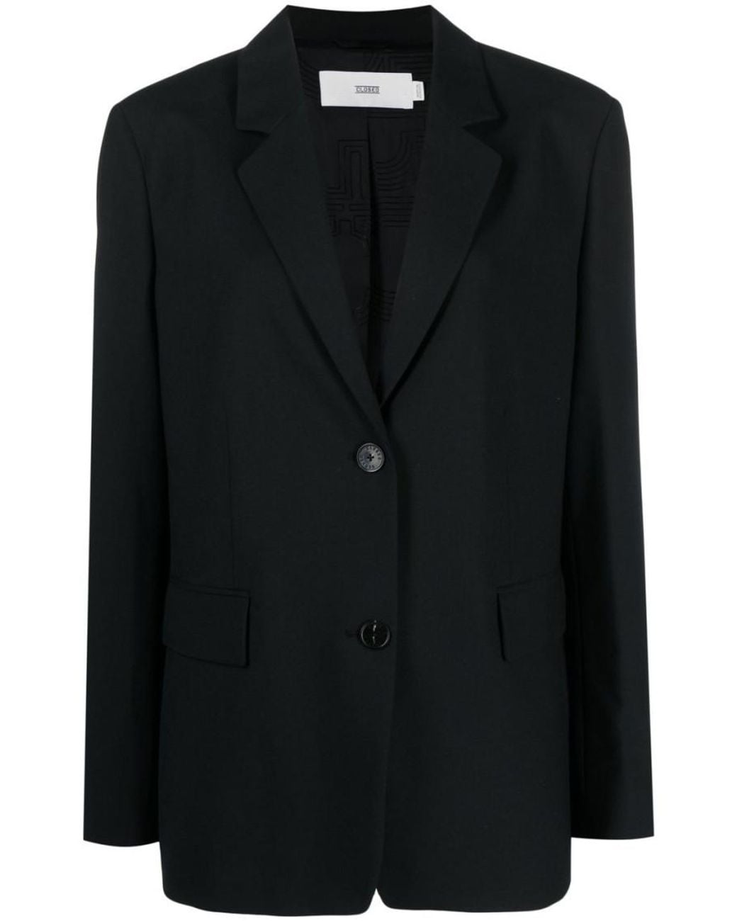 Closed Black Wool Blend Double-Breasted Jacket
